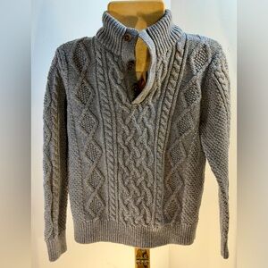 Gray Cable Knit Men's Sweater